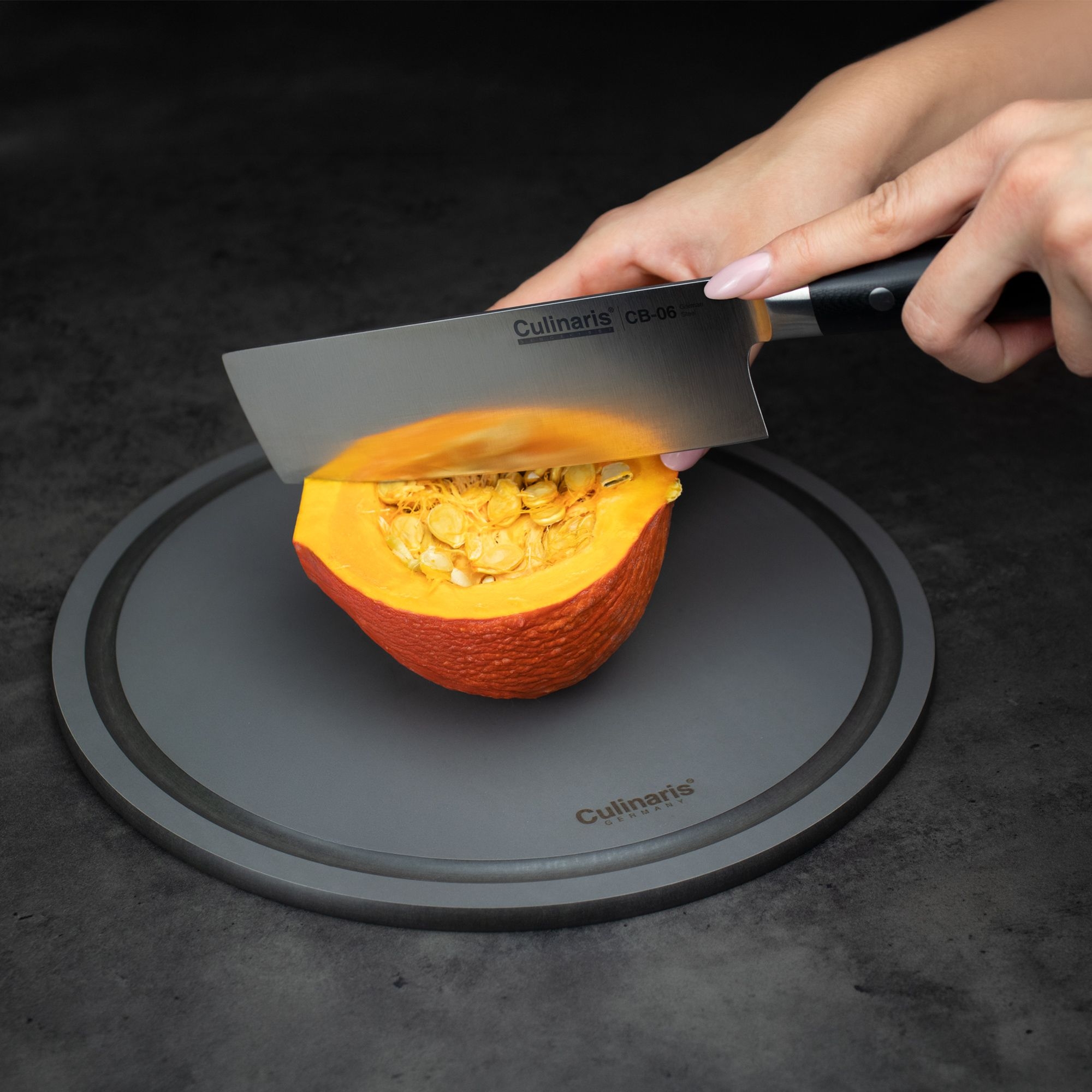 Cutting board NERO GRIGIO - round - Ø 30 x 0.9 cm | Culinaris
