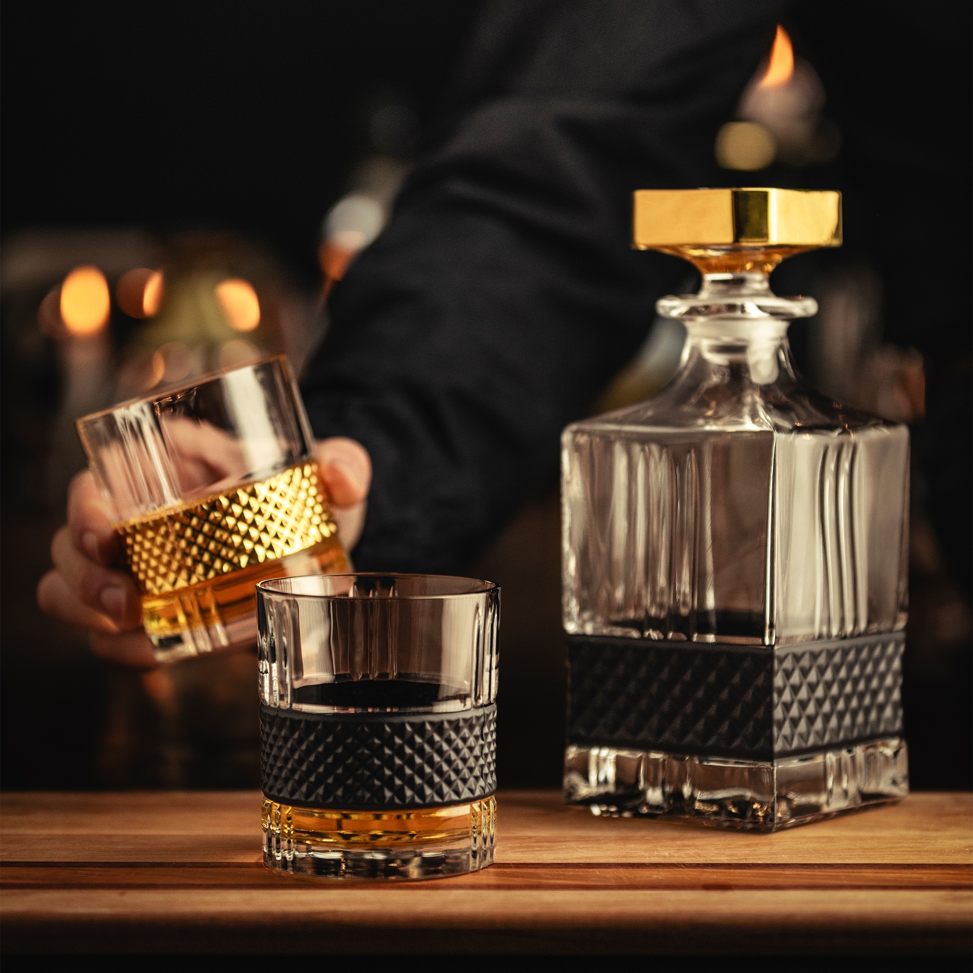 Eisch - Whisky Set Gold/Black - Gold Tumbler