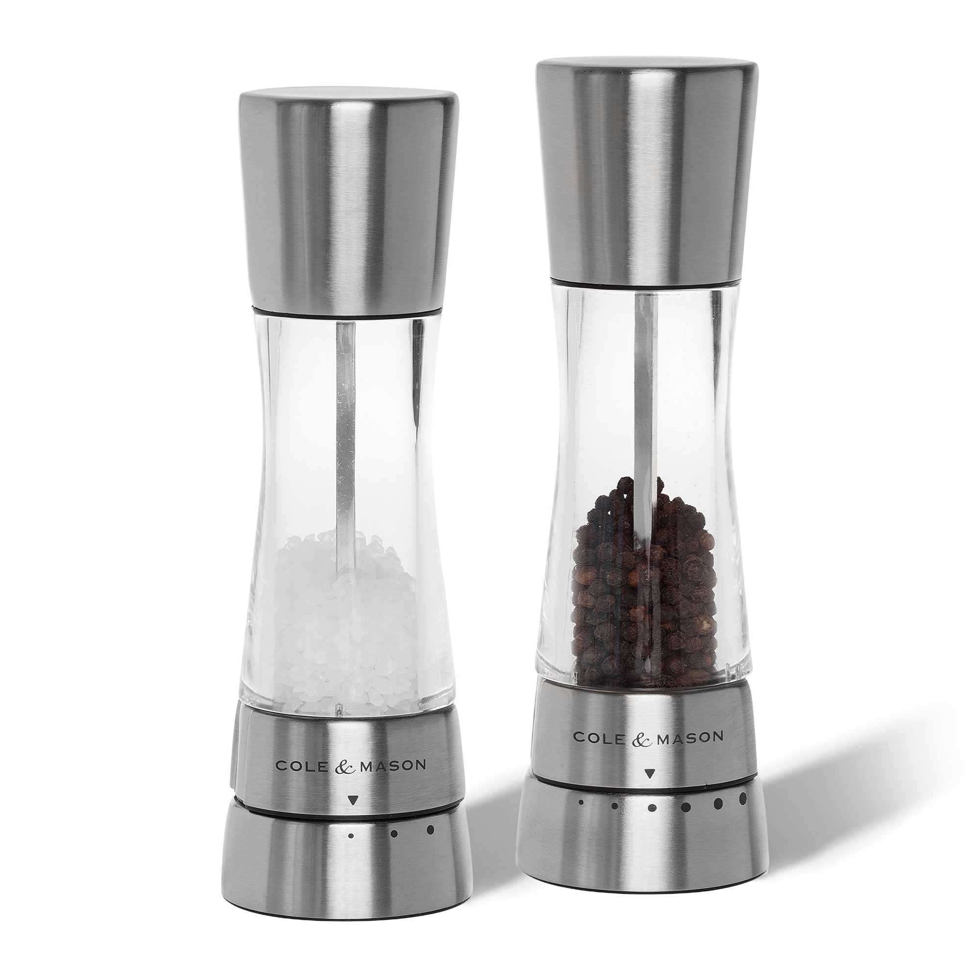 COLE & MASON - Derwent Pepper and Salt Mill Set | Stainless steel