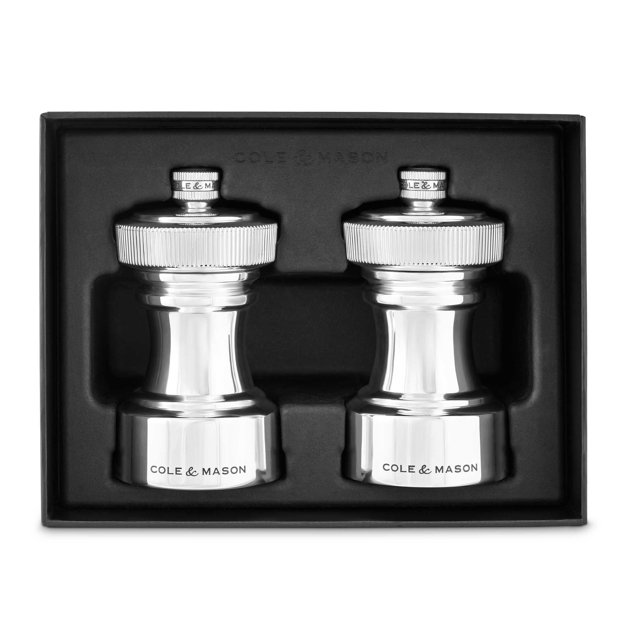 COLE & MASON - Hoxton Pepper und Salt Mill Set | Silver Plated