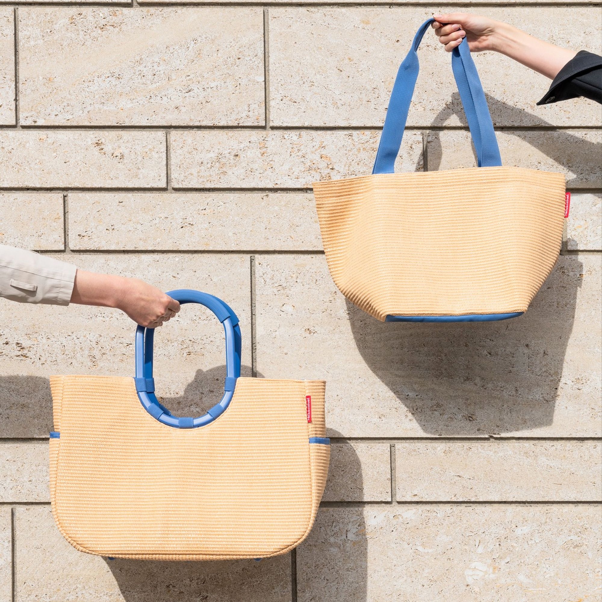 reisenthel - loopshopper L - frame raffia blue