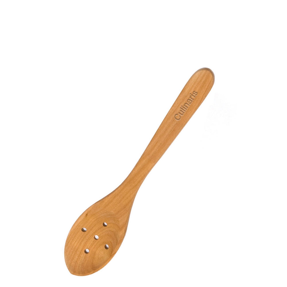 Culinaris - oval spoon with holes - cherry wood - 30 cm