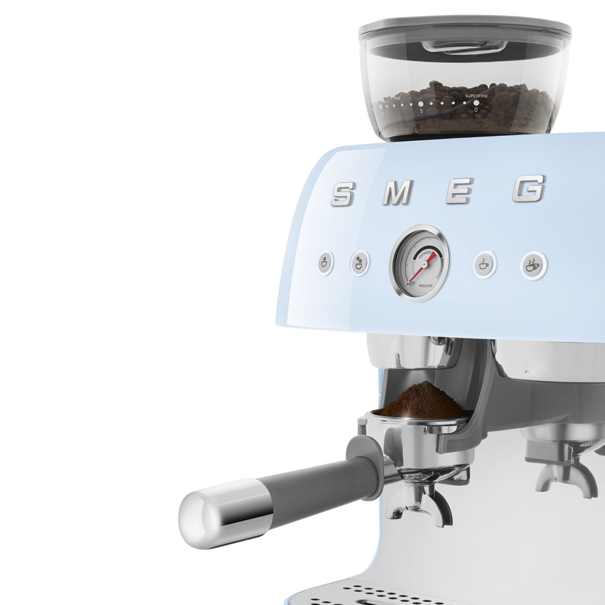 SMEG espresso machine with grinder 50's style - pastel blue SMEG espresso machine with grinder 50's style - pastel blue