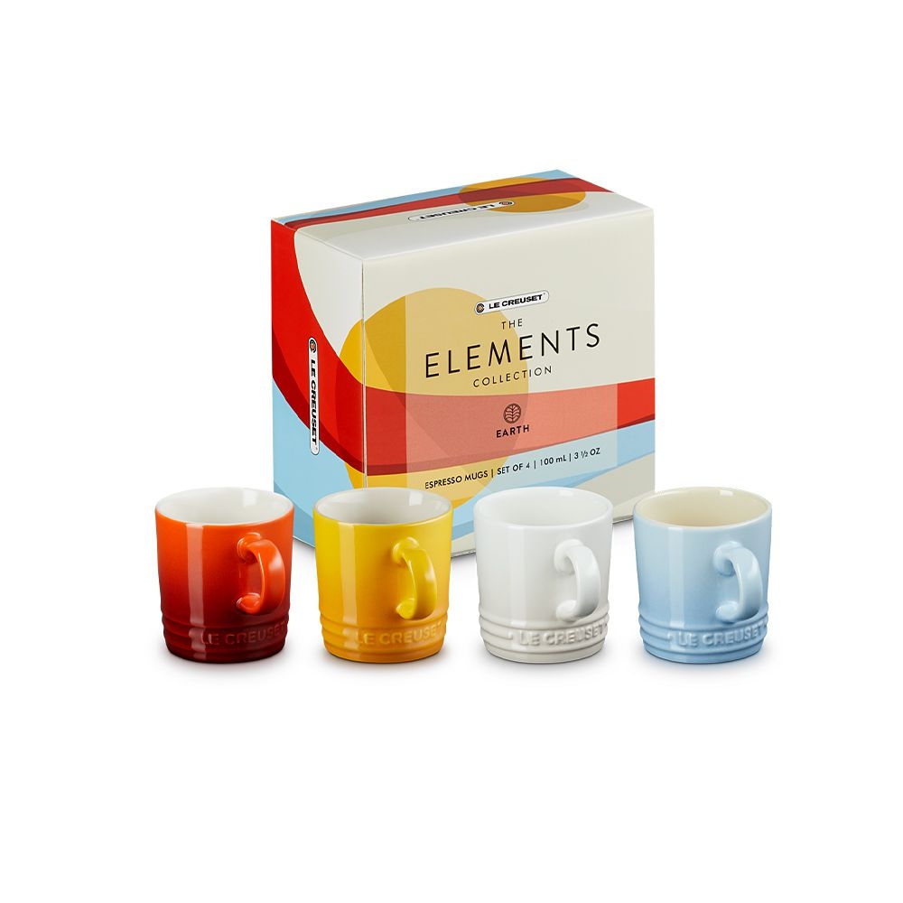 Le Creuset - 4er-Set Espressotassen 100 ml - ELEMENTS Le Creuset - 4er-Set Espressotassen 100 ml - ELEMENTS