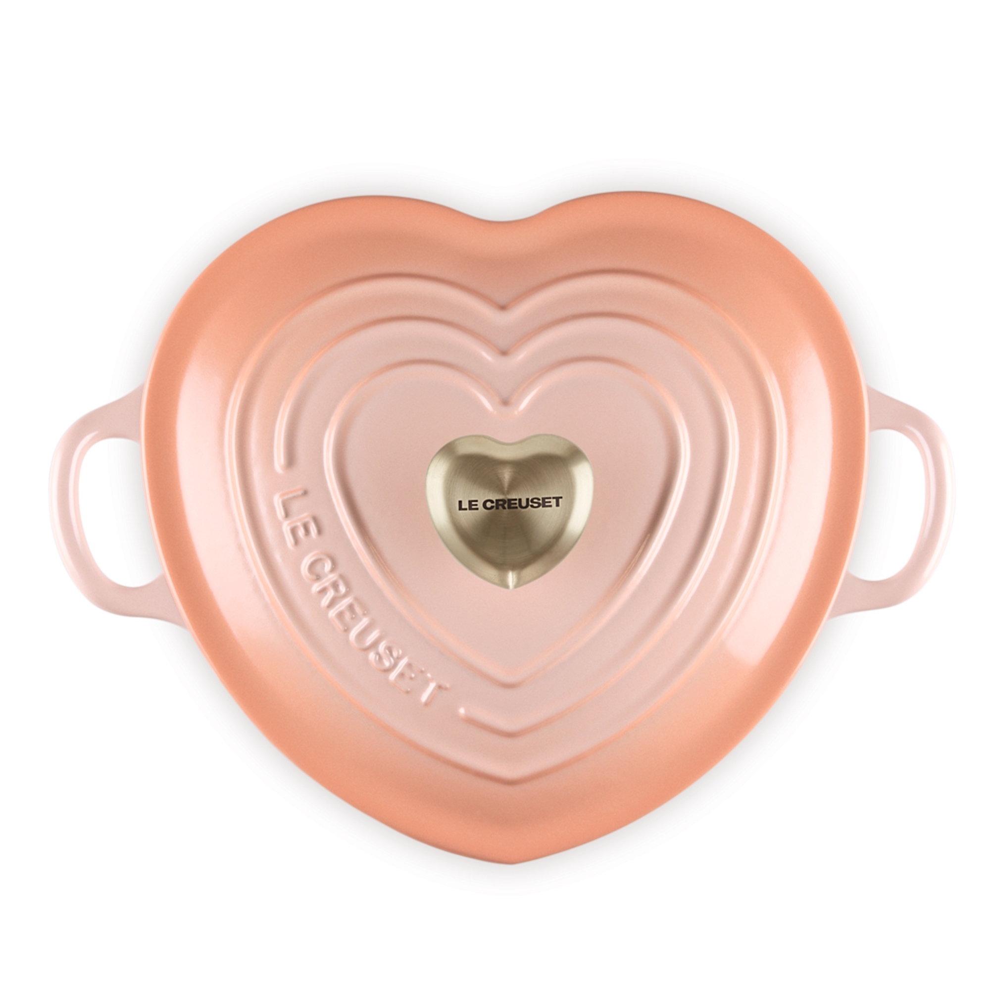 Le Creuset 1.9 L heart casserole with gold heart knob