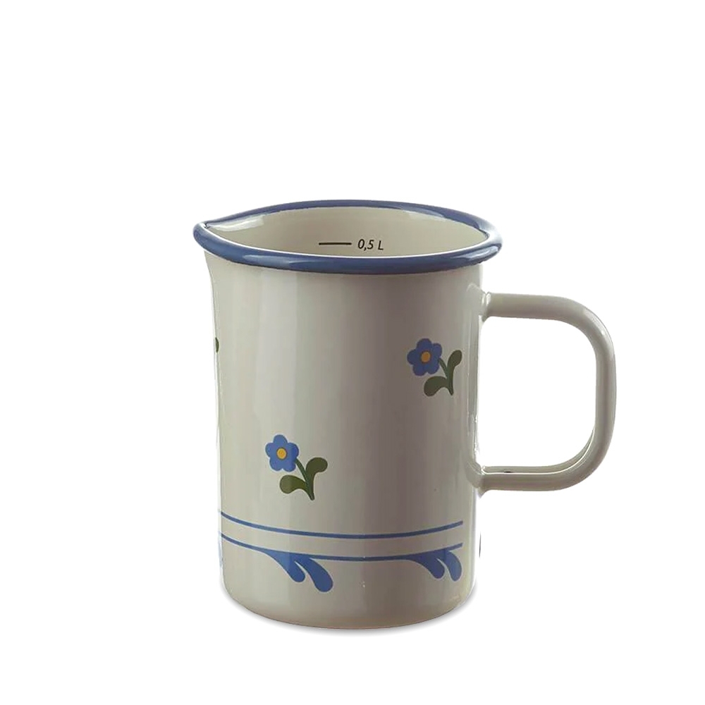 Münder Email - Measuring cup 0.5 L - Flowers