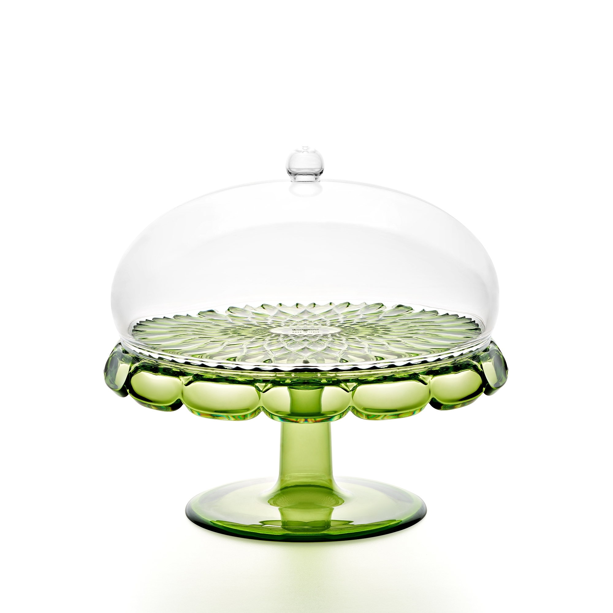 Guzzini - Kuchenplatte mit Fuss und Haube "Vanity", water lily green