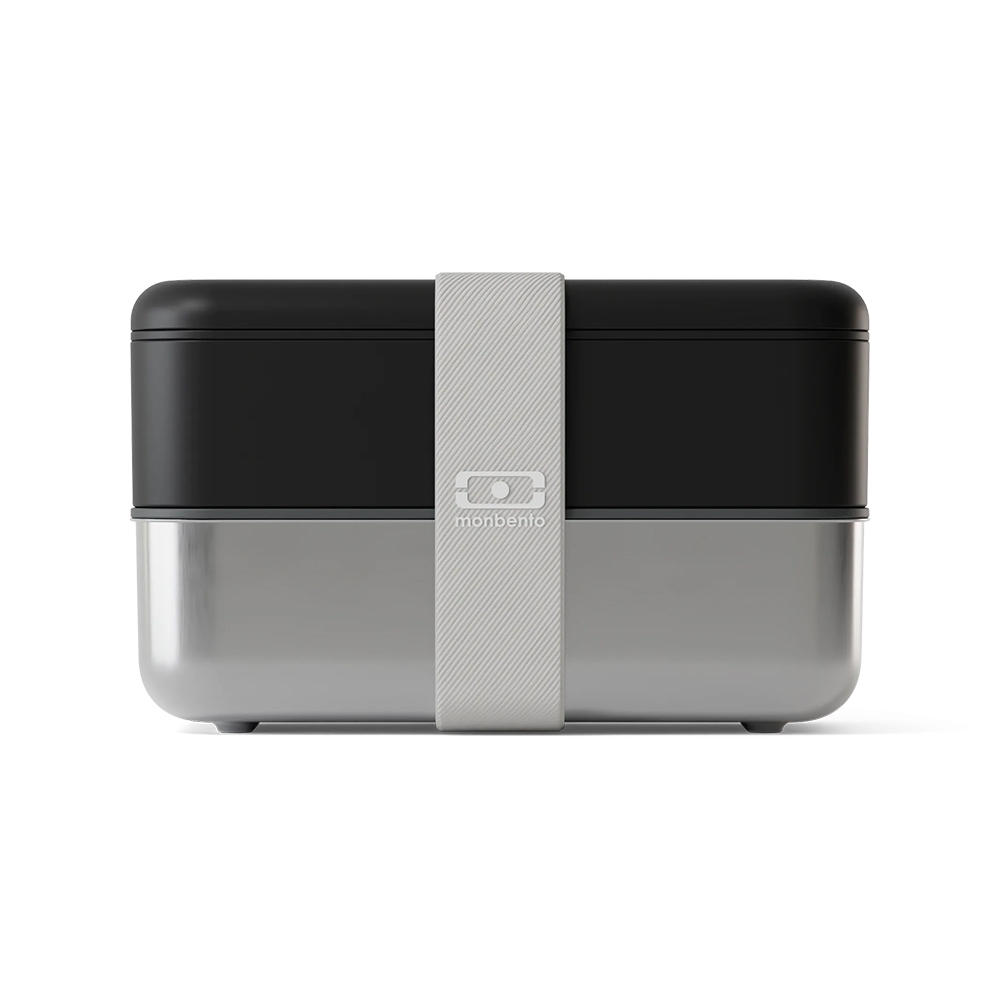 monbento - MB Sense Original - Lunch box with a stainless steel compartment, onyx