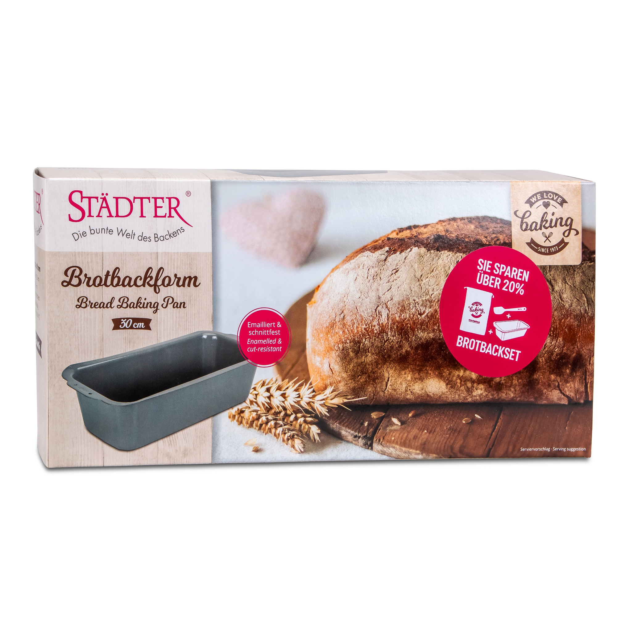 Städter - Bread baking set 30 cm with dough scraper, 30 x 13 x 8 cm