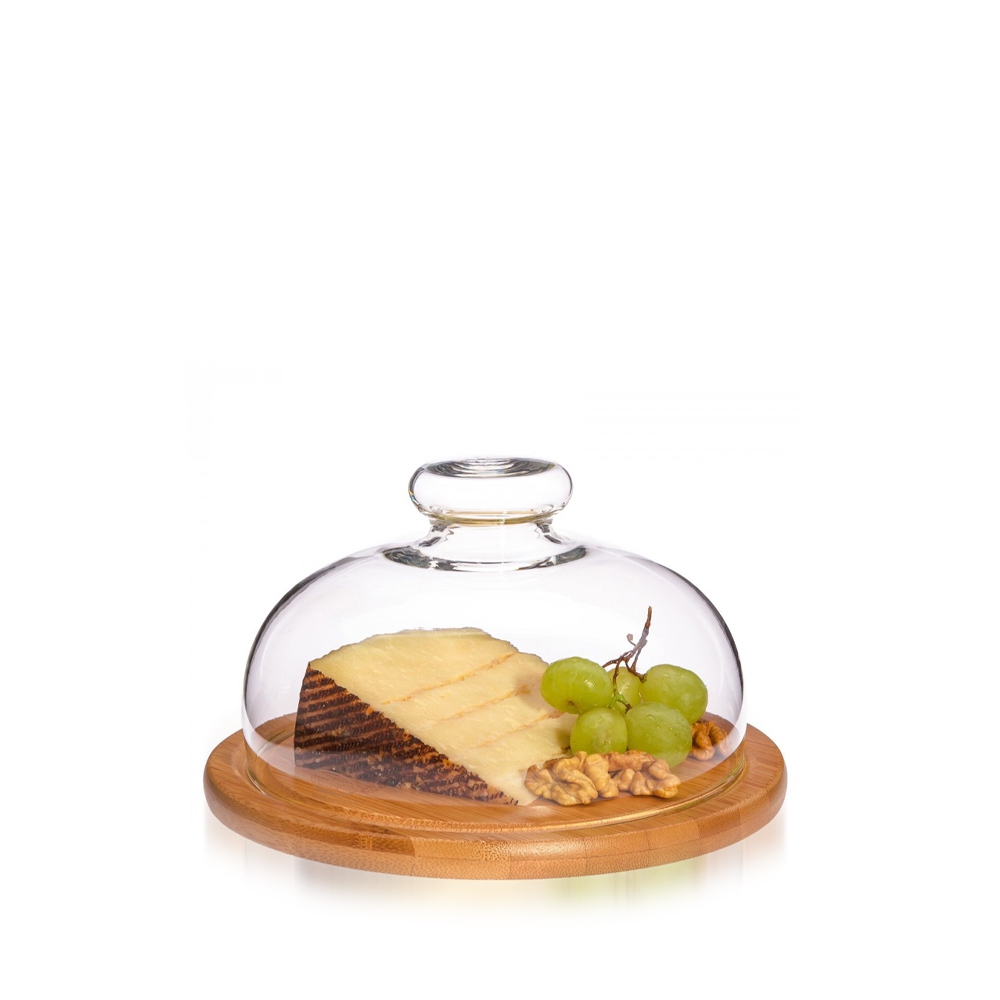 Trendglas Jena - Käseglocke mit Holzteller