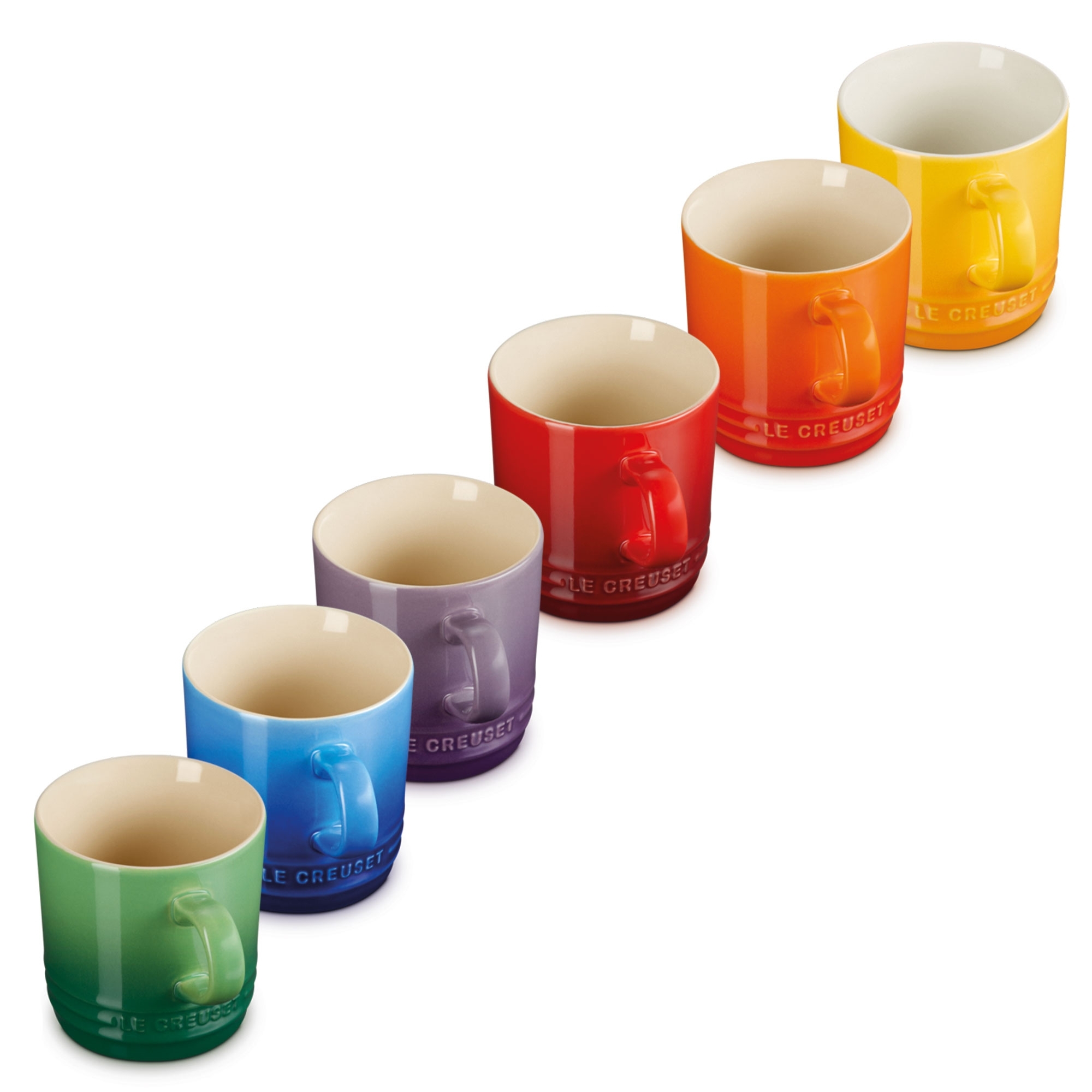 Le Creuset - 6er-Set Cappuccino-Becher Regenbogen - 200ml Le Creuset - 6er-Set Cappuccino-Becher Regenbogen - 200ml