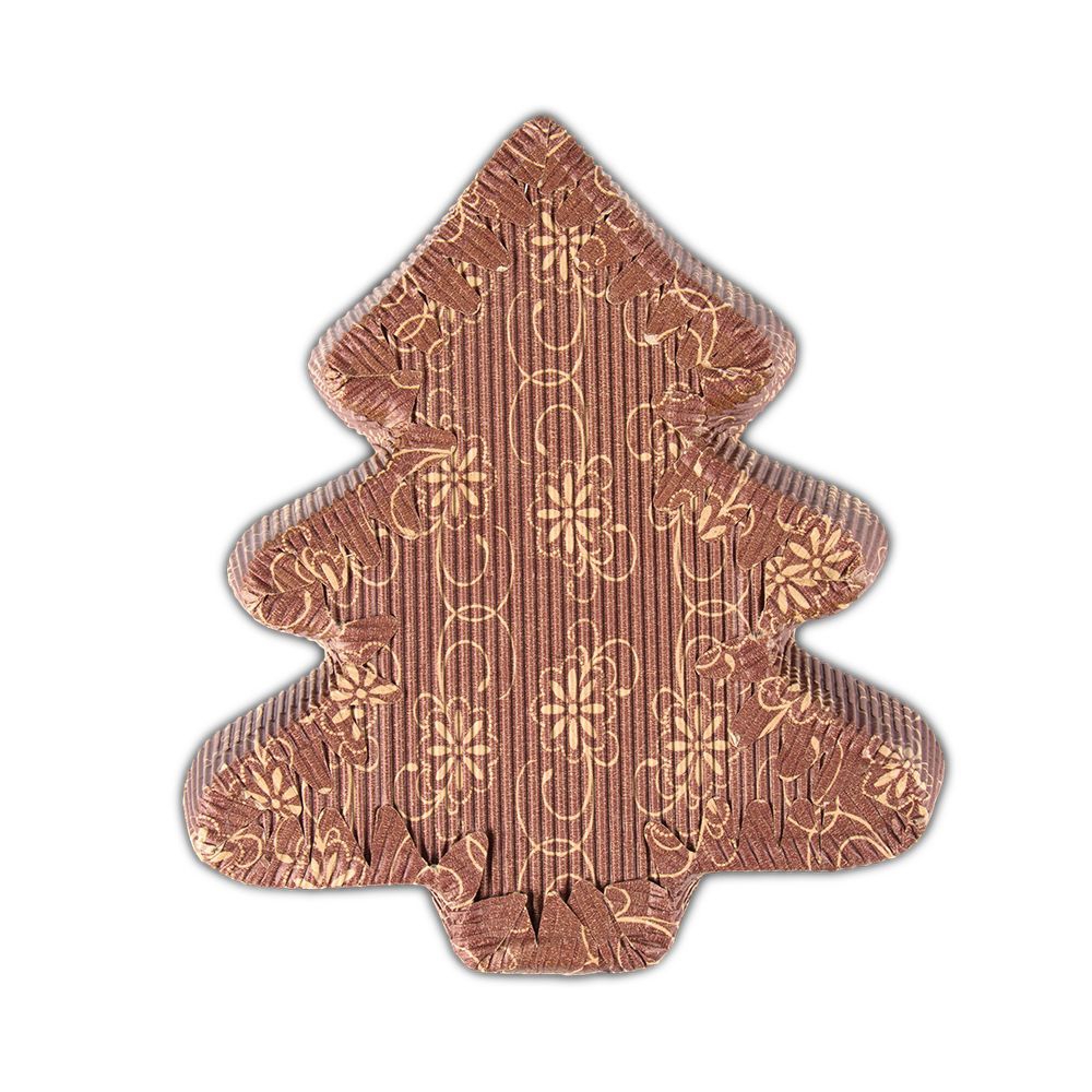 Städter - Paper baking pan Fir tree / Christmas tree - 16 x 18 cm / H 3,5 - brown - 4 Stück