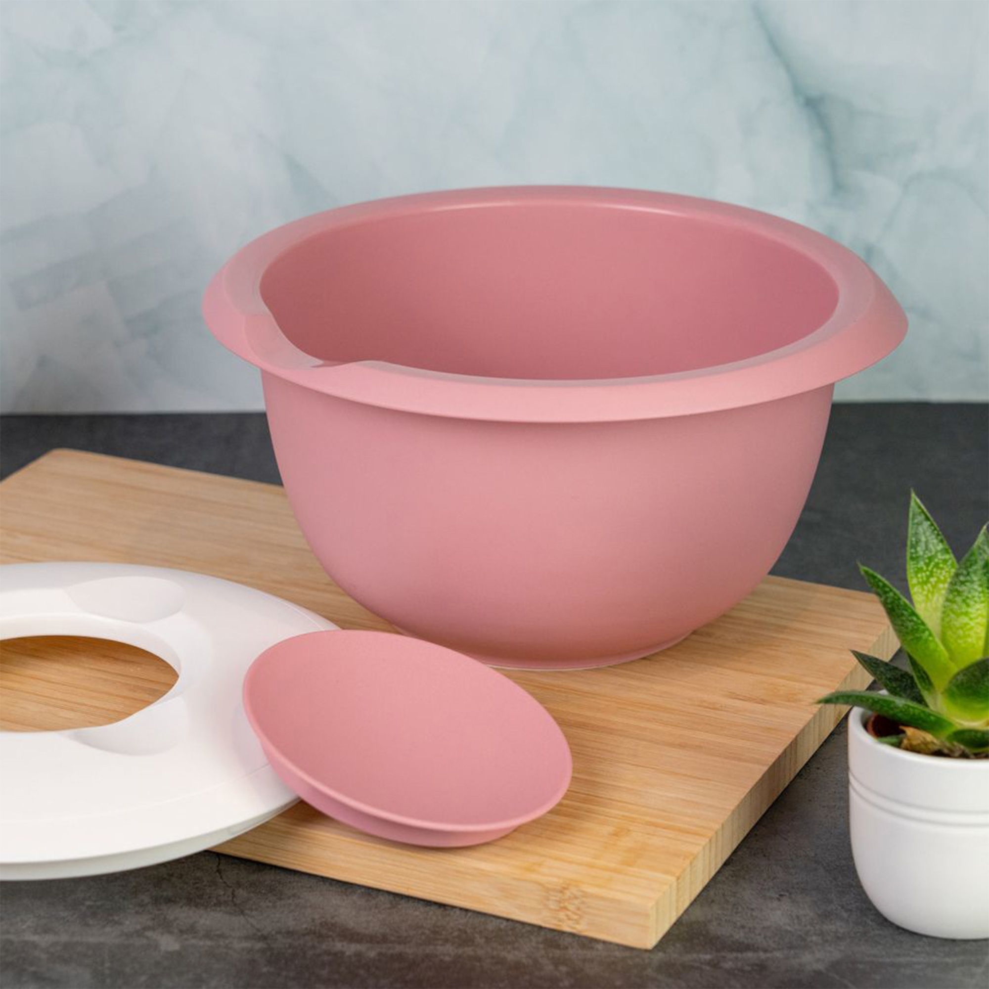 Westmark - Mixing Bowl with Two-Part Lid - 2,5 L - Pink/White