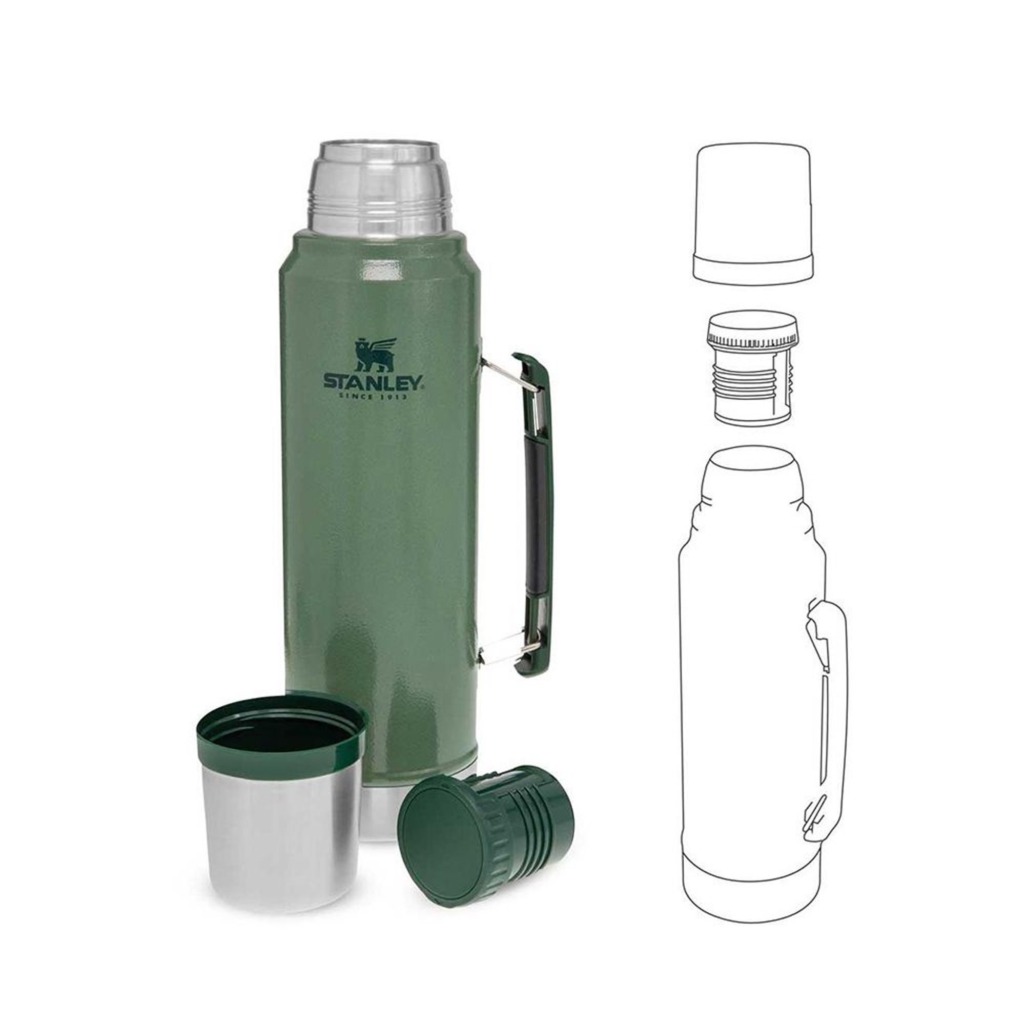 Stanley - Classic Isolierflasche - 1,0 L - Hammertone Green