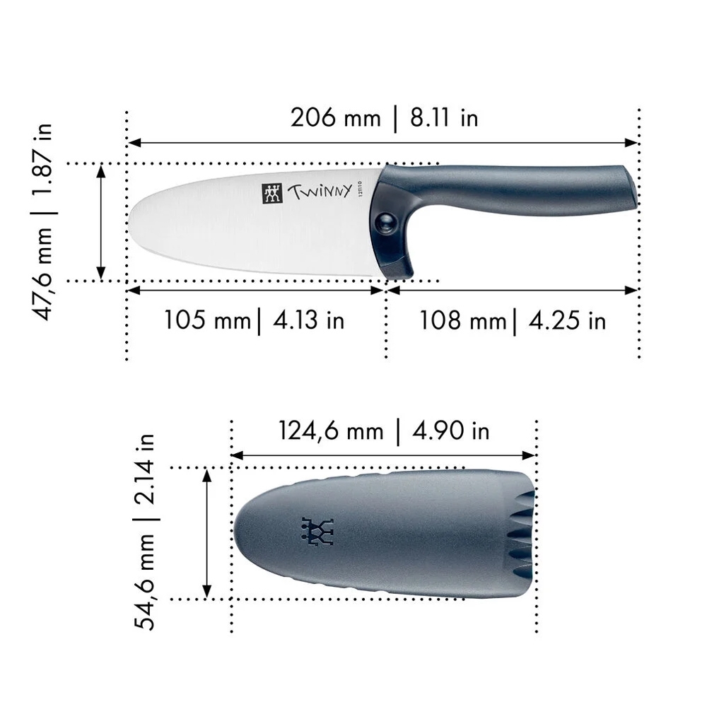 Zwilling - TWINNY - children's chef's knife 10 cm, black/blue Zwilling - TWINNY - children's chef's knife 10 cm, black/blue