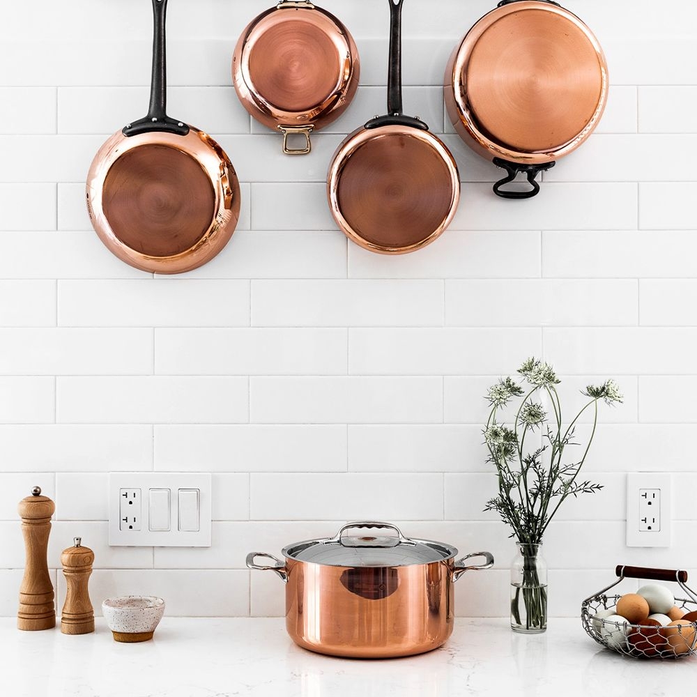 de Buyer - Round stewpan with lid - brass handles