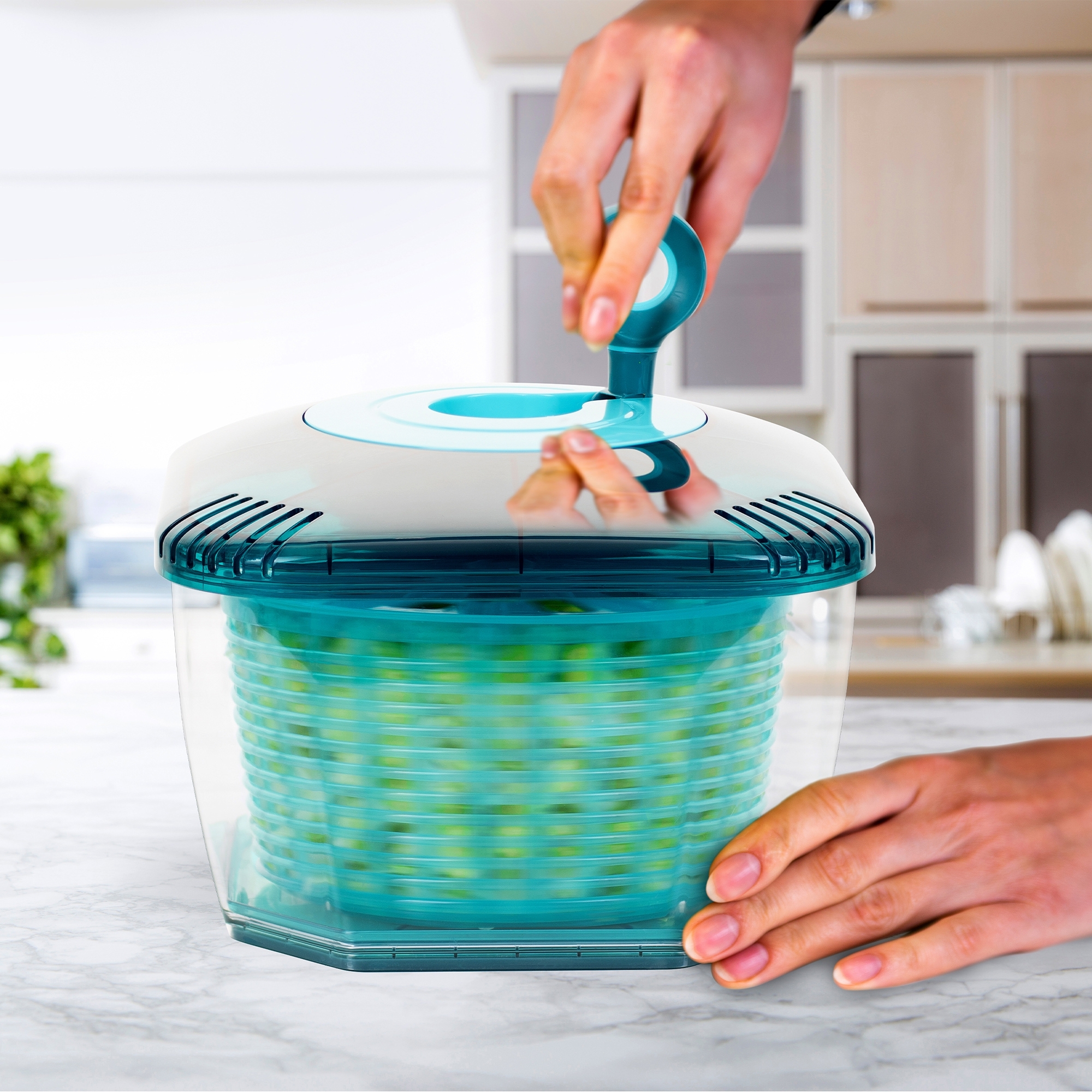 Genius Nicer Dicer Chef Professional salad spinner set 4 pcs. Genius Nicer Dicer Chef Professional salad spinner set 4 pcs.