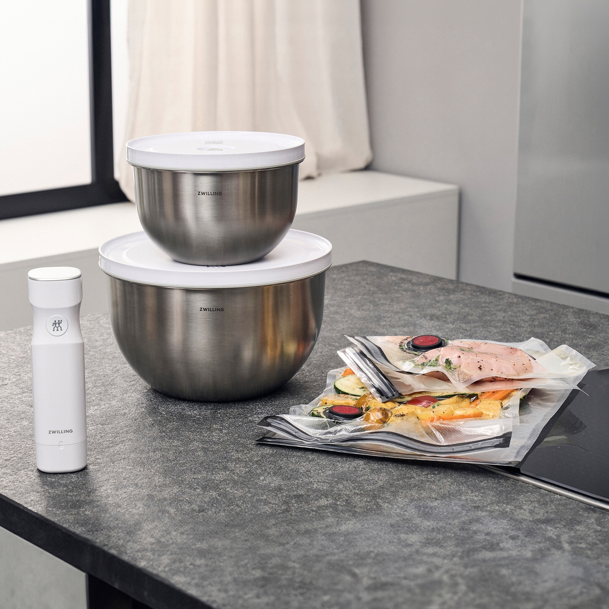 ZWILLING - Vakuum Starter Set / M/L | FRESH & SAVE | 9-tlg. | Edelstahl