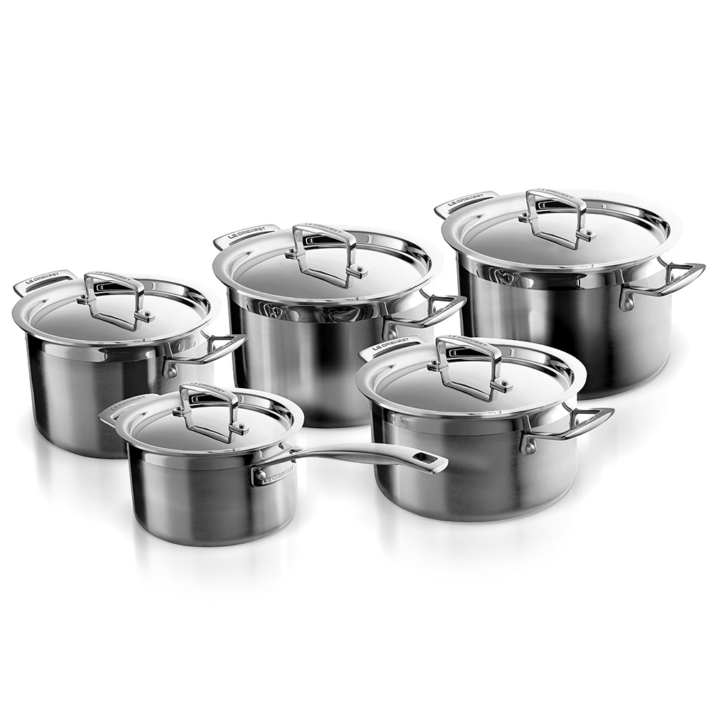 Le Creuset - 5 Piece Cookware Set Stainless Steel