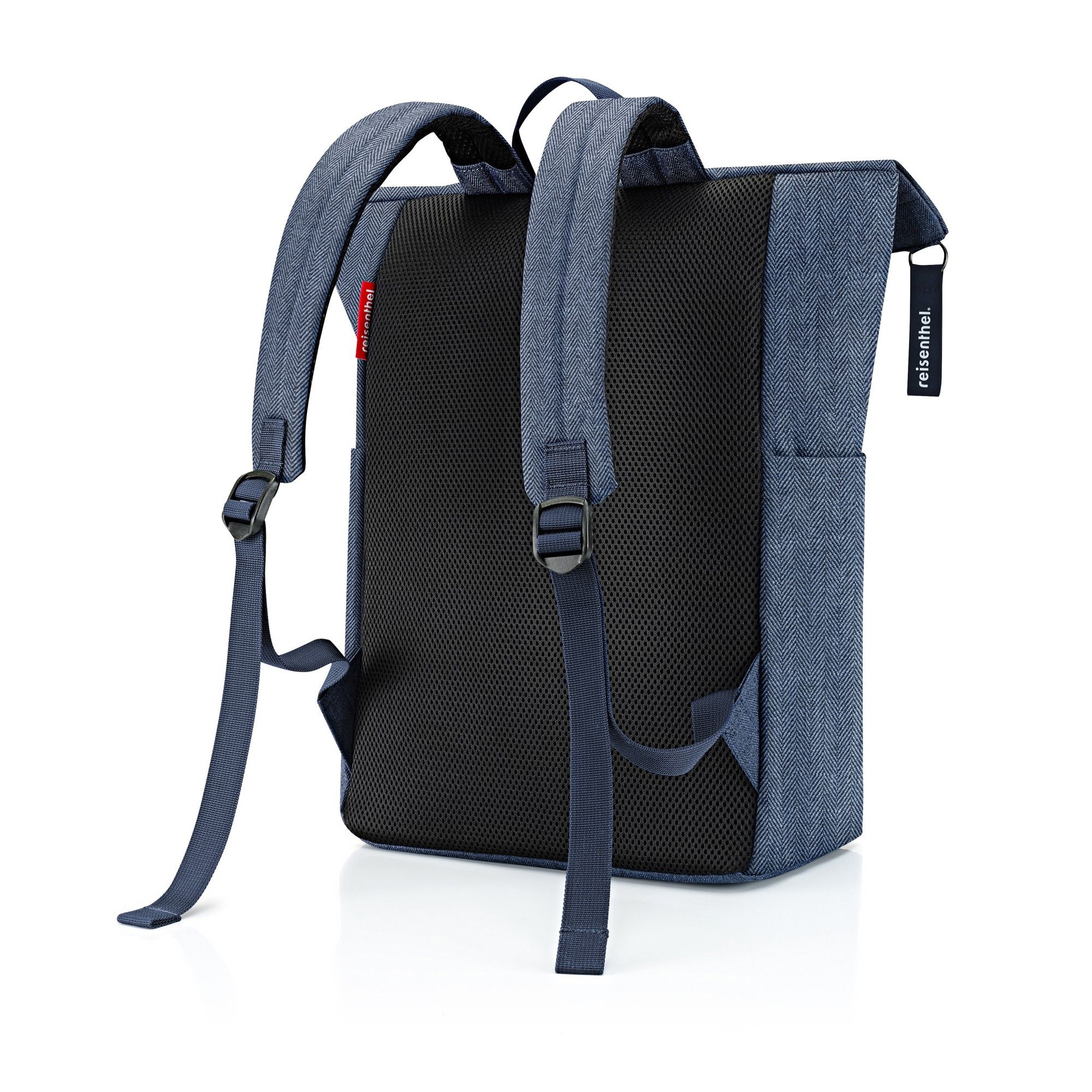 reisenthel - rolltop backpack - herringbone dark blue