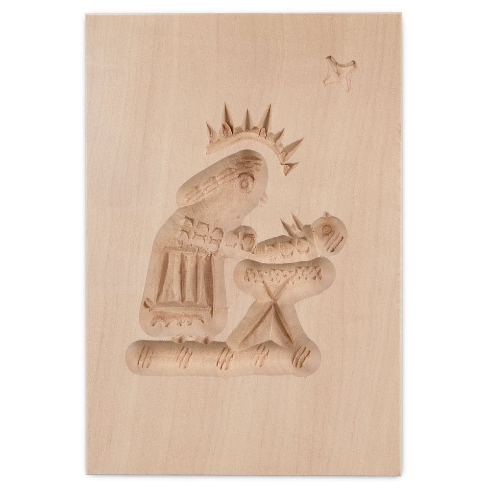 Städter - Wooden mould Maria with manger 5,5 x 8 cm