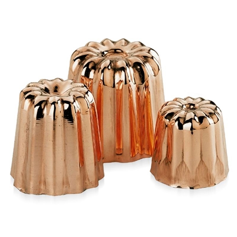de Buyer - Tinned copper fluted moulds for Canelés