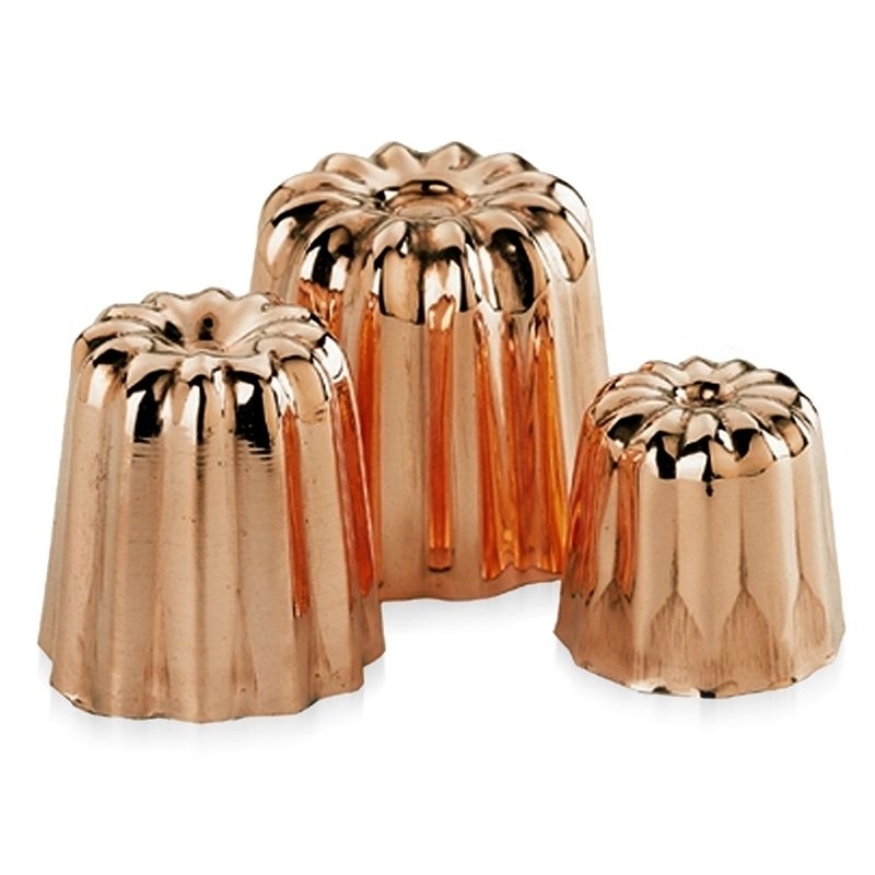 de Buyer - Tinned copper fluted moulds for Canelés de Buyer - Tinned copper fluted moulds for Canelés