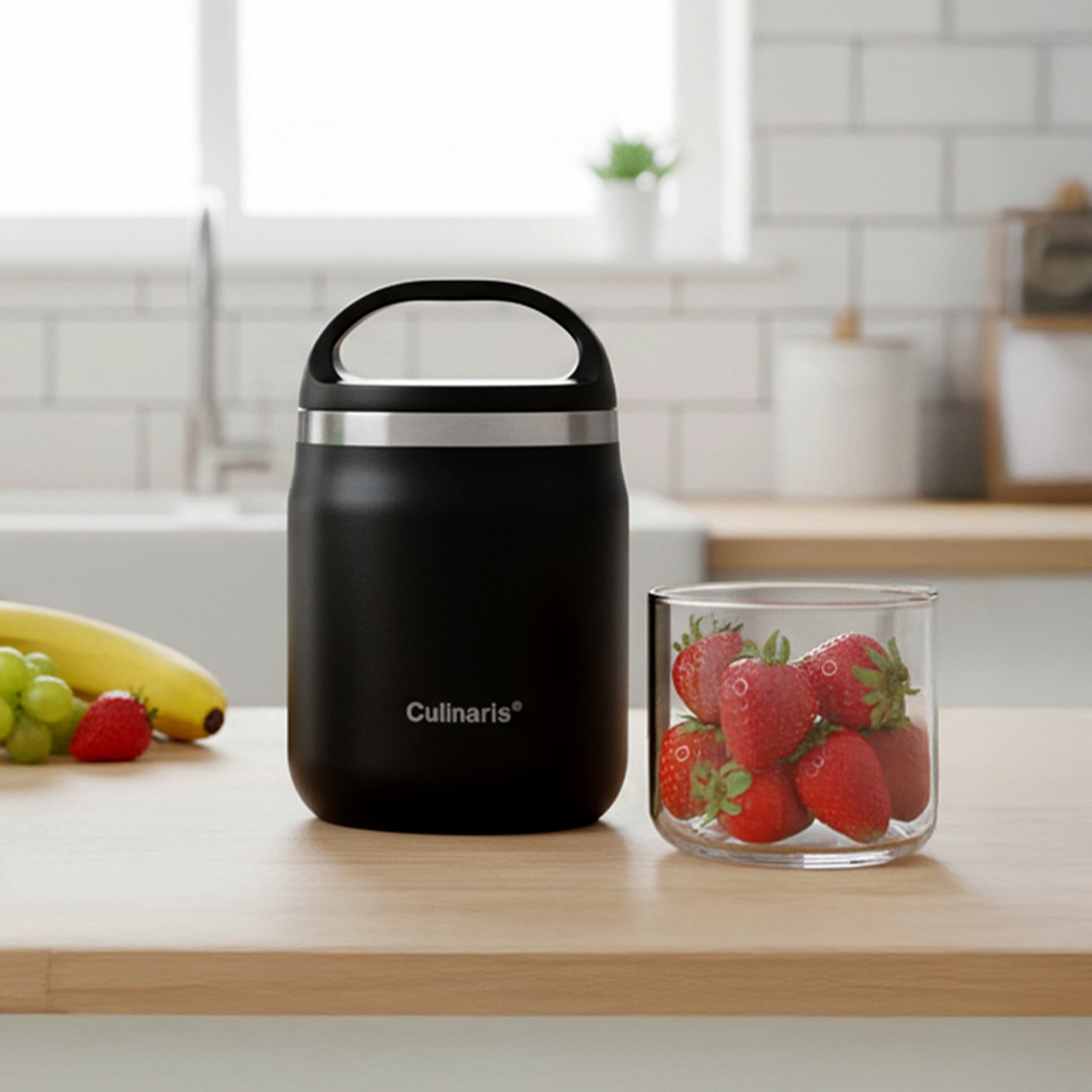 Culinaris Lunchpot Portare 600 ml black with glass insert