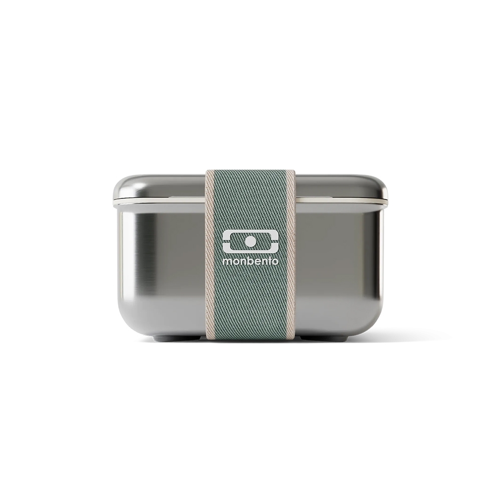 monbento - Sense L stainless steel lunch box, natural green