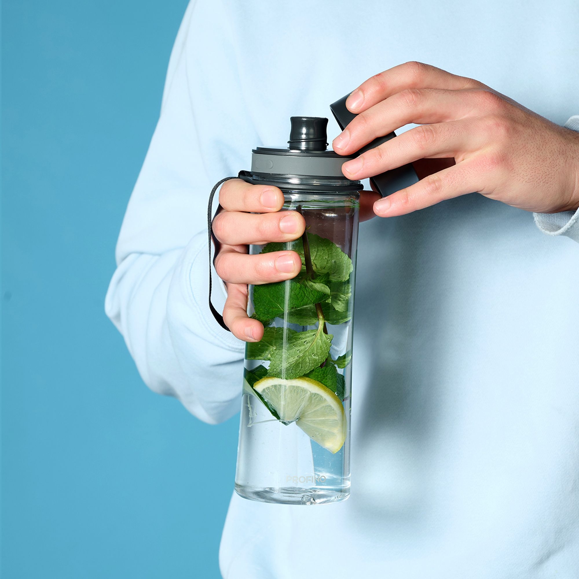 Profino - Infuze Trinkflasche mit Sieb - 600 ml - Transparent Profino - Infuze Trinkflasche mit Sieb - 600 ml - Transparent