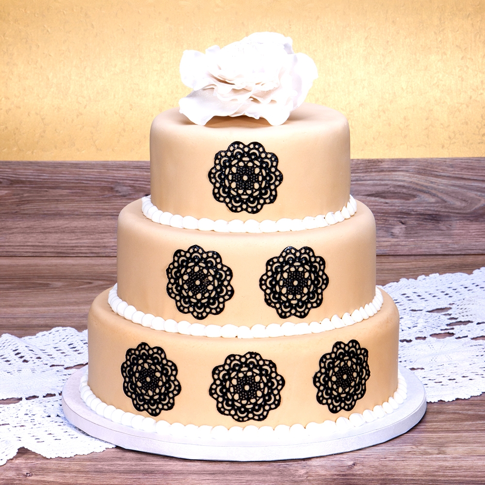Städter - Cake lace mould Flower - 39,5 x 8 cm - Silicone