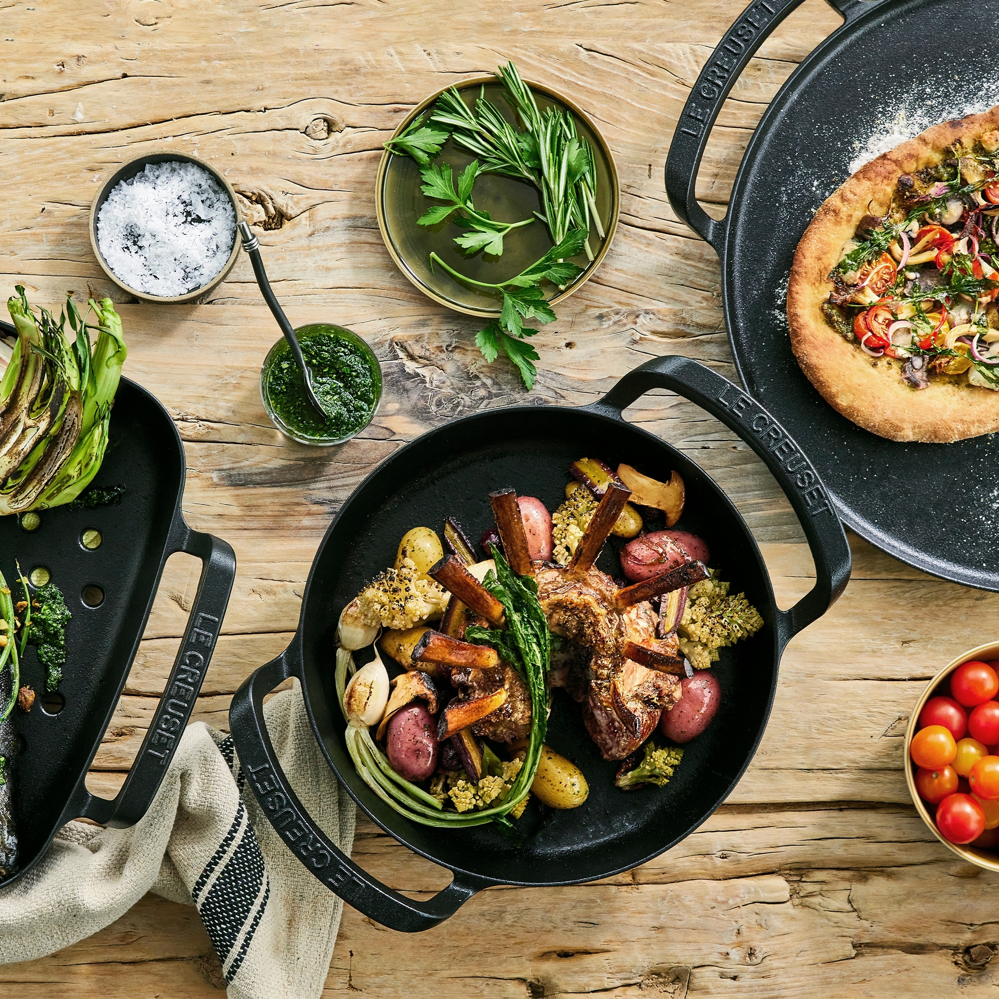 Le Creuset - Grill pan round 25 cm - black matt - BBQ Outdoor Le Creuset - Grill pan round 25 cm - black matt - BBQ Outdoor