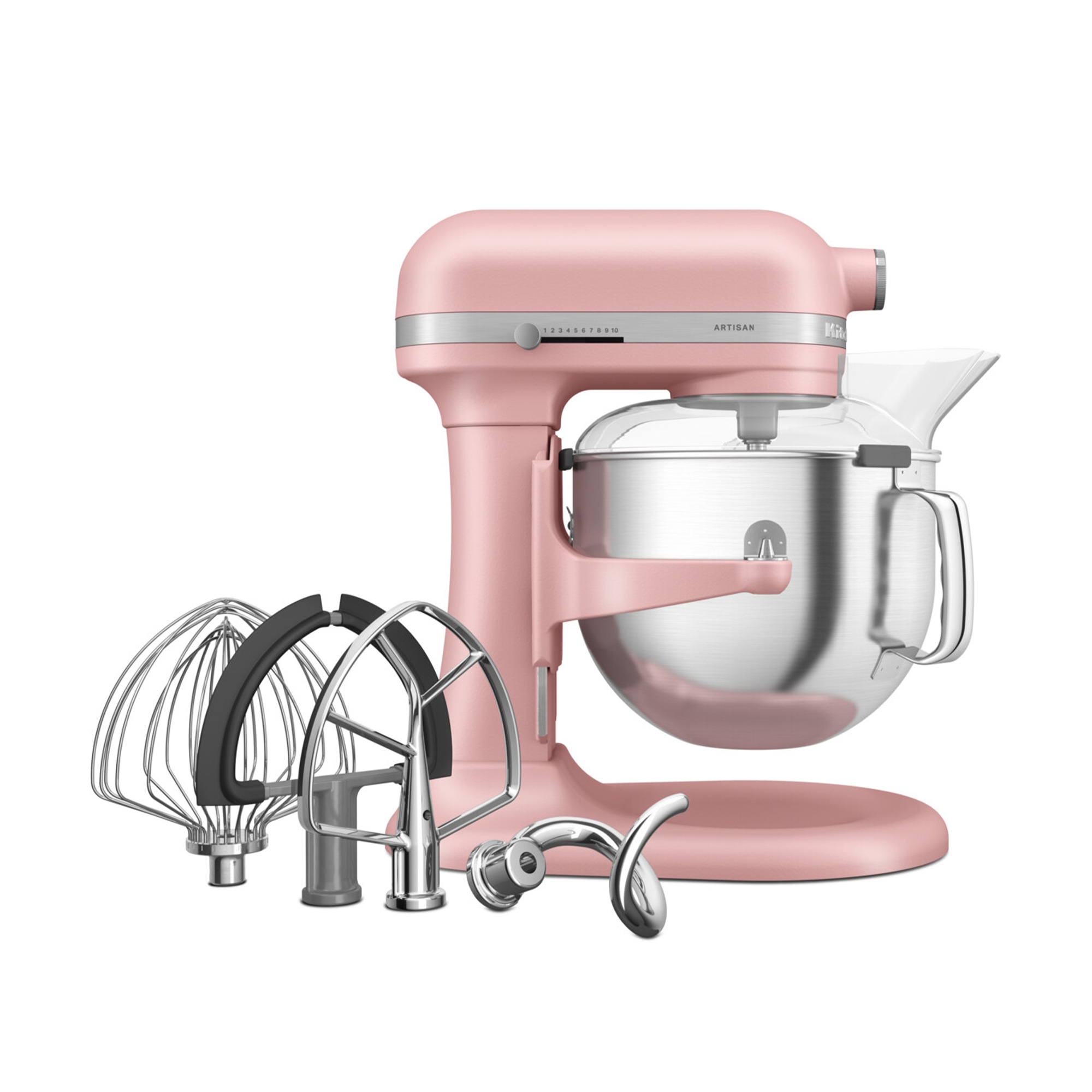 KitchenAid - Set Küchenmaschine 6,6 L +15 tlg. Küchenhelfer-Set + Rezeptbuch „Patisserie leichtgemacht“ - Dried Rose
