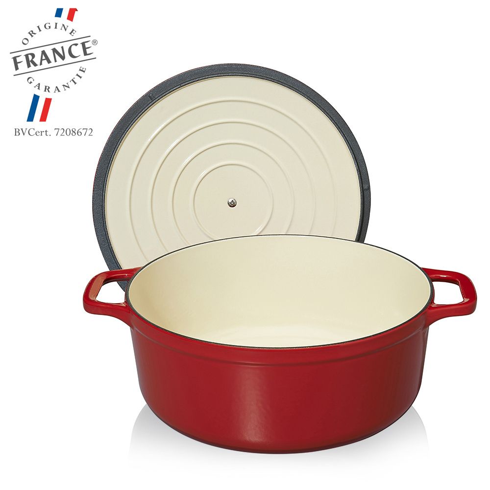 Chasseur 8 in. Red French Enameled Cast Iron Fry Pan