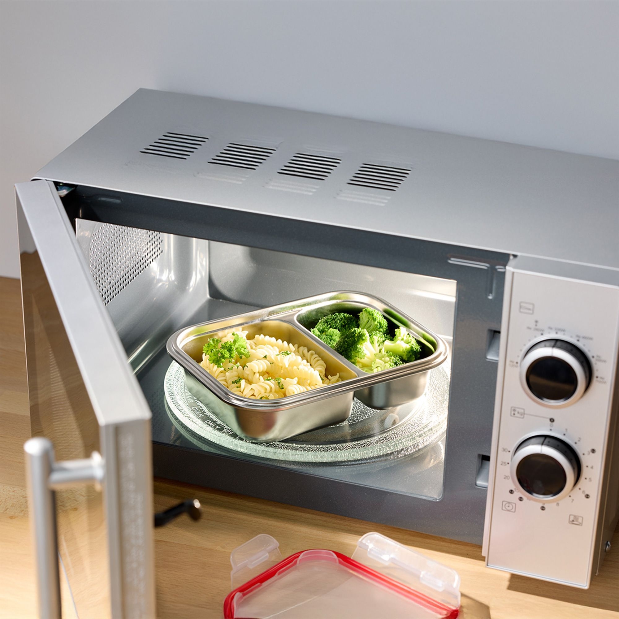 Westmark - Stainless steel lunch box/food storage box, divided, 450 + 280 ml
