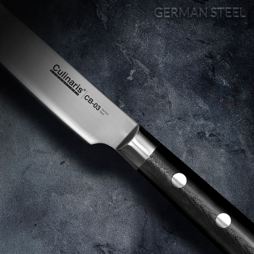 Cutting board NERO - Ø 30 x 0,9 cm + steak knife | Culinaris Cutting board NERO - Ø 30 x 0,9 cm + steak knife | Culinaris