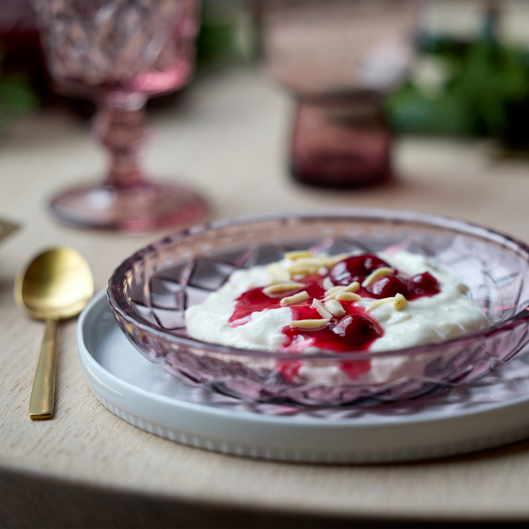 Lyngby Glass - Sorrento - Plate 16 cm - Pink - 4 pcs.