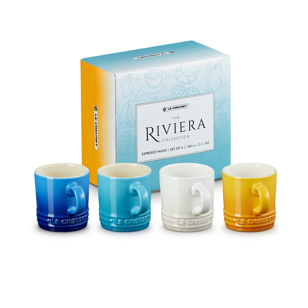 Le Creuset - Set of 4 Espresso Mugs 100 ml - Rivera Collection