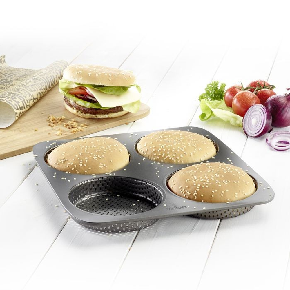 Westmark - 4er burger bun baking mold BIG »ear of corn« Westmark - 4er burger bun baking mold BIG »ear of corn«