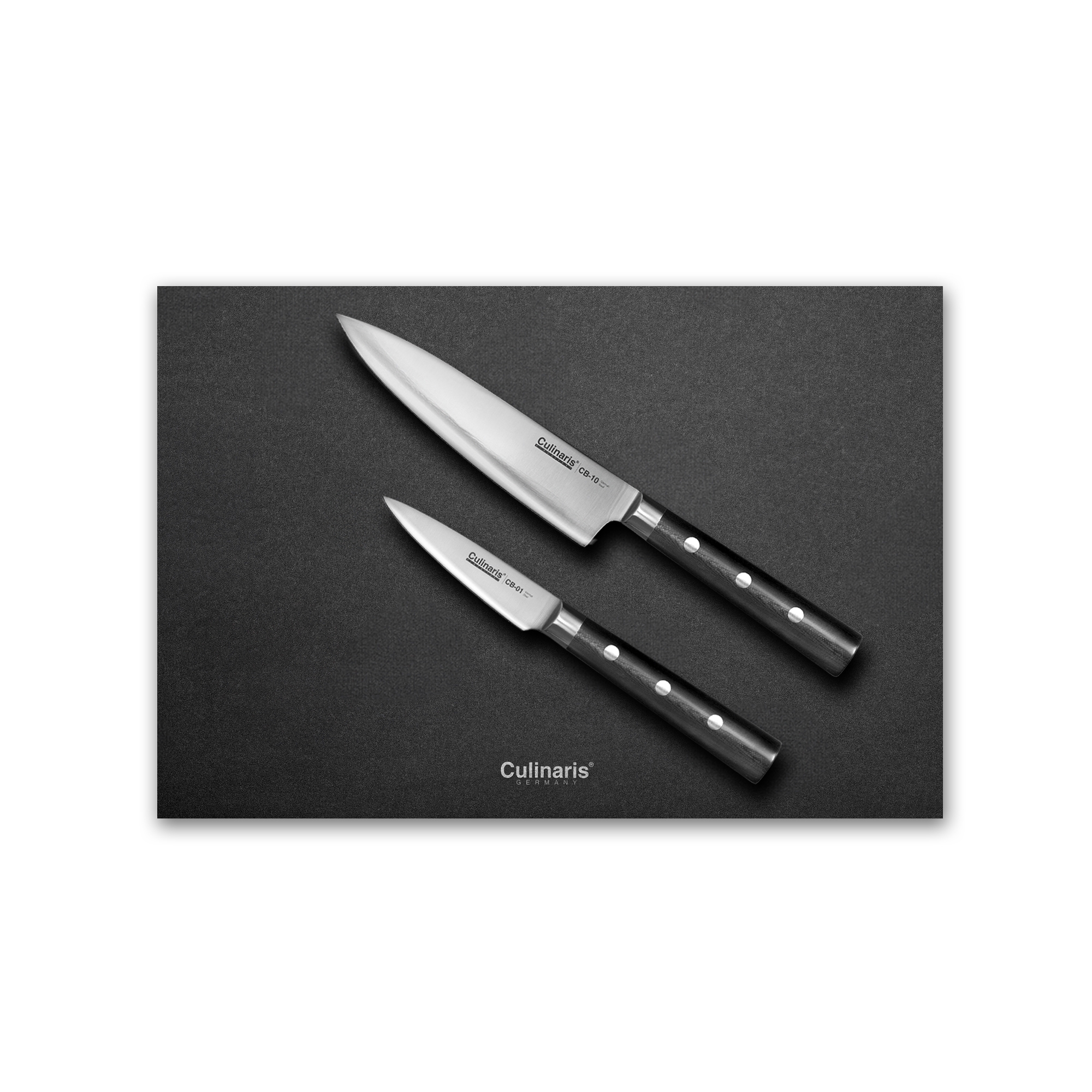 Cutting board NERO + paring knife + chef's knife - 3-piece | Culinaris Cutting board NERO + paring knife + chef's knife - 3-piece | Culinaris