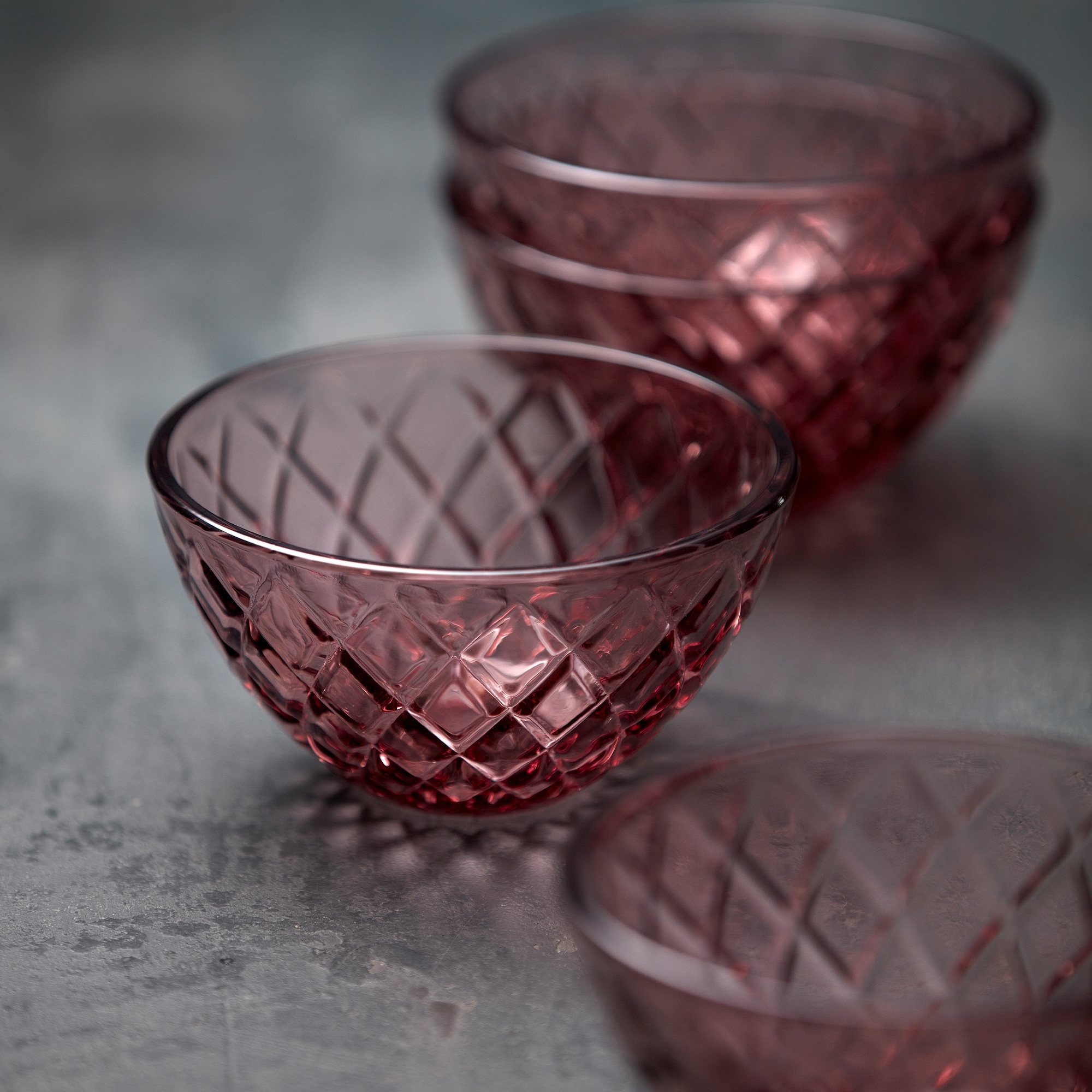 Lyngby Glas -Sorrento - Bowl - Pink - 4 pcs.