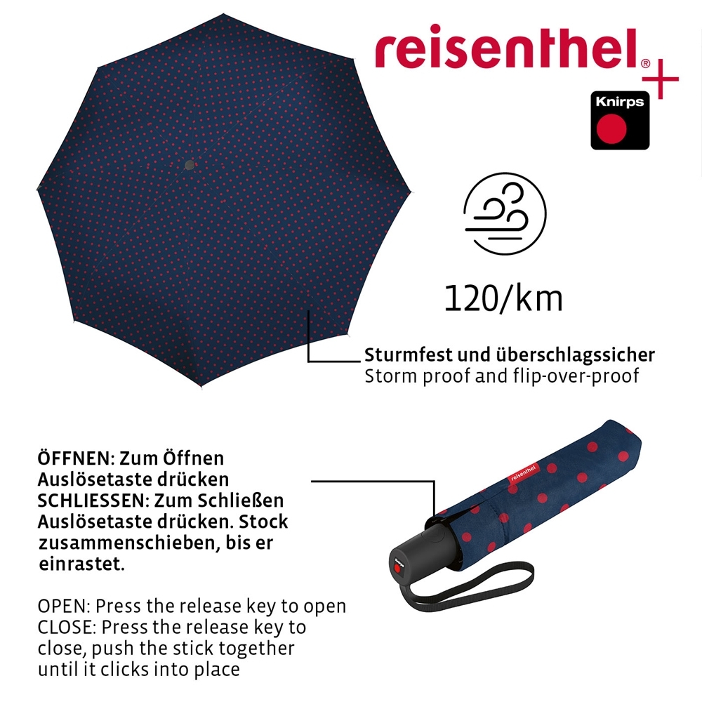 reisenthel - umbrella pocket duomatic - mixed dots red