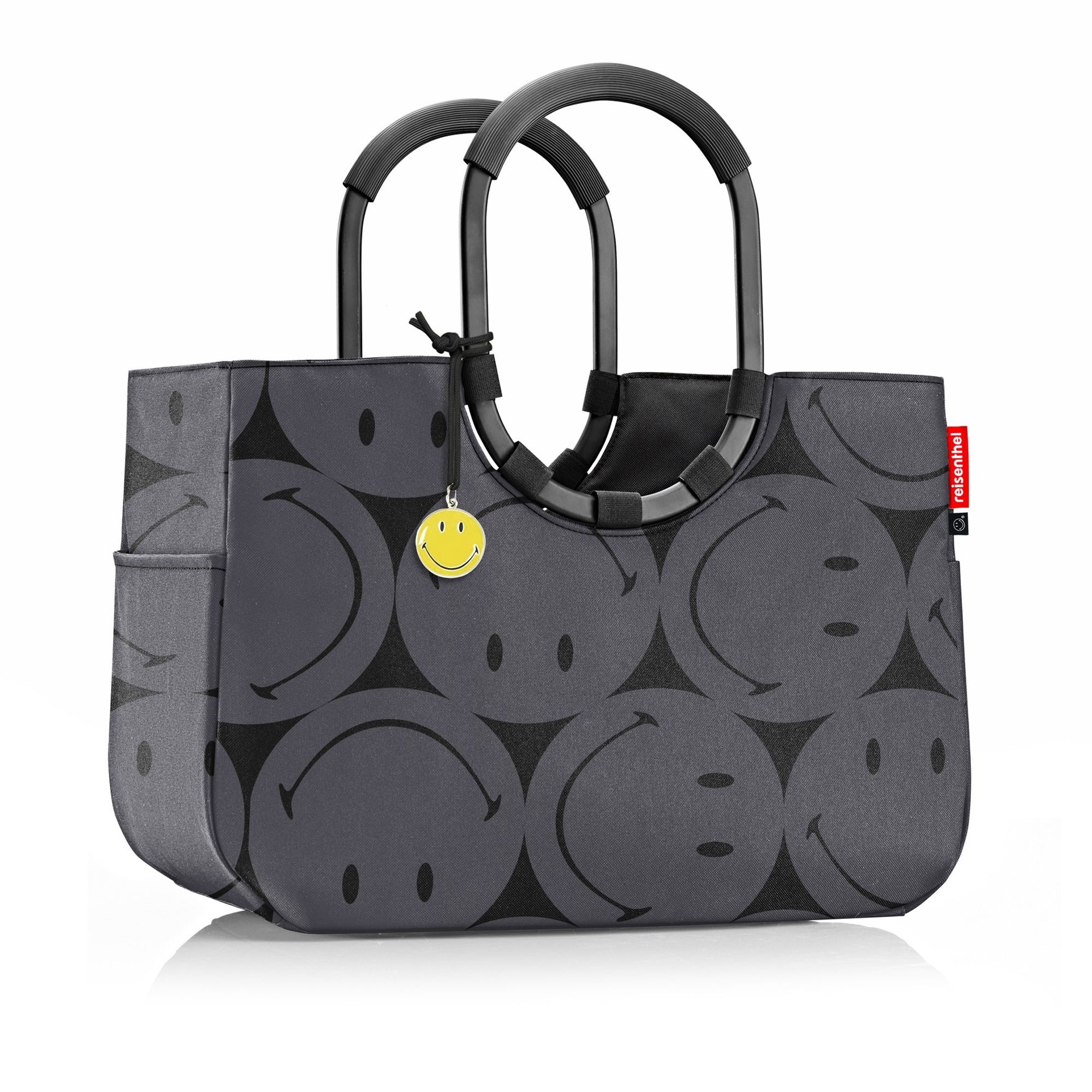 Reisenthel shopper bag smileys black grey