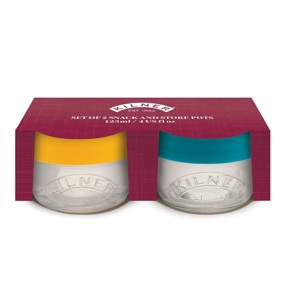 Kilner - Set of 2 Snack and Store Pots - 125 ml Kilner - Set of 2 Snack and Store Pots - 125 ml