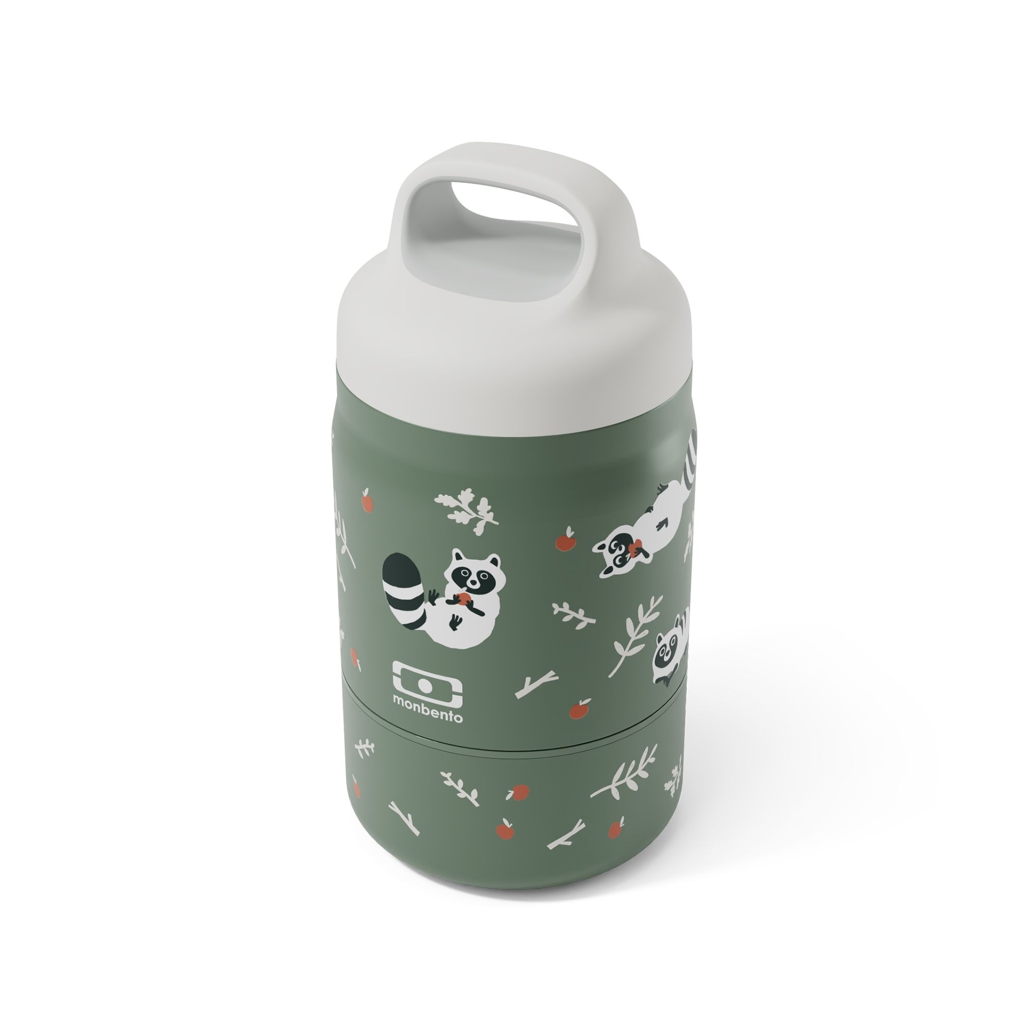 monbento - MB Handy - 2-in-1 Insulated Lunch Box + Snack Compartment - Raccoon