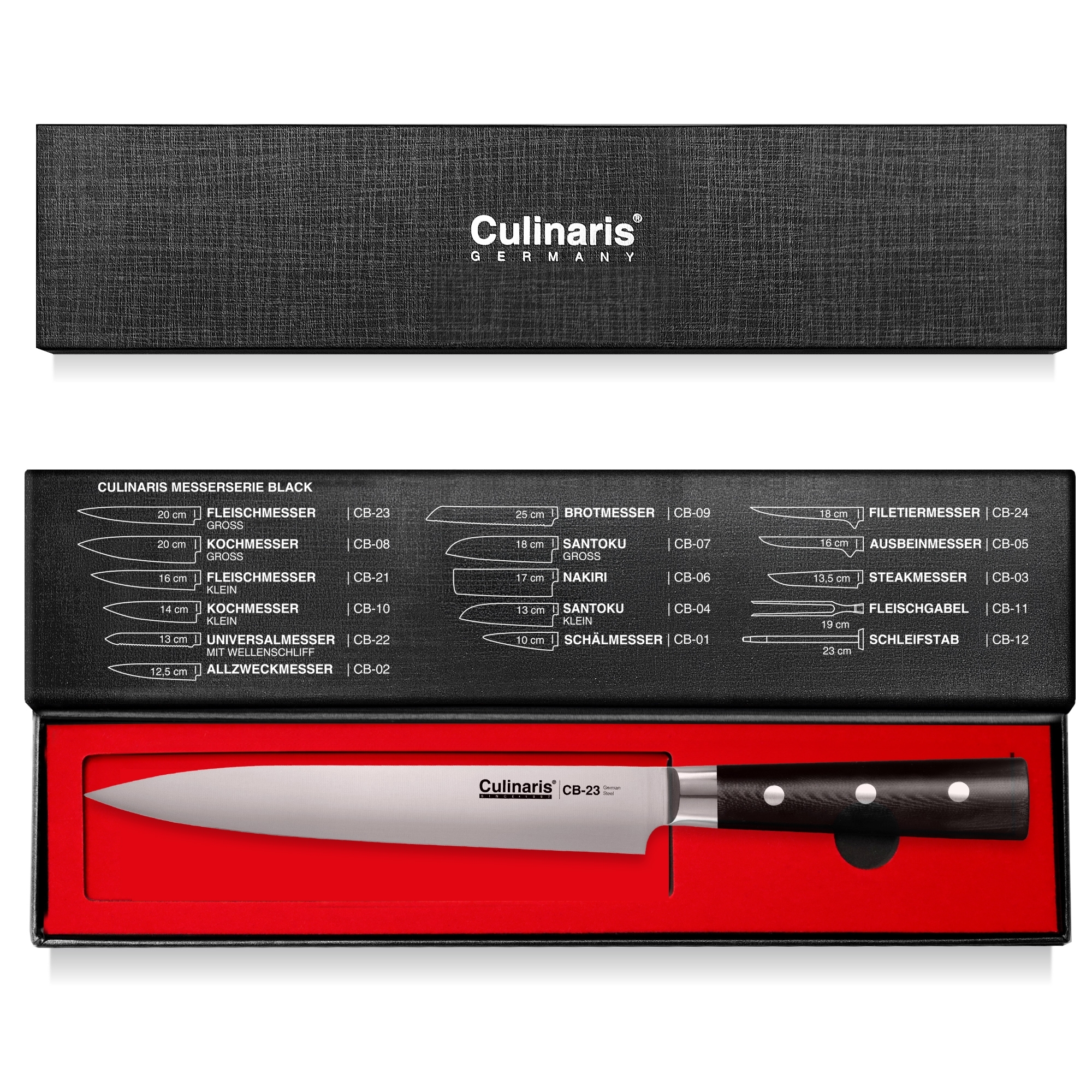 Fleischmesser, groß - Black Serie - 20 cm - CB-23 | Culinaris