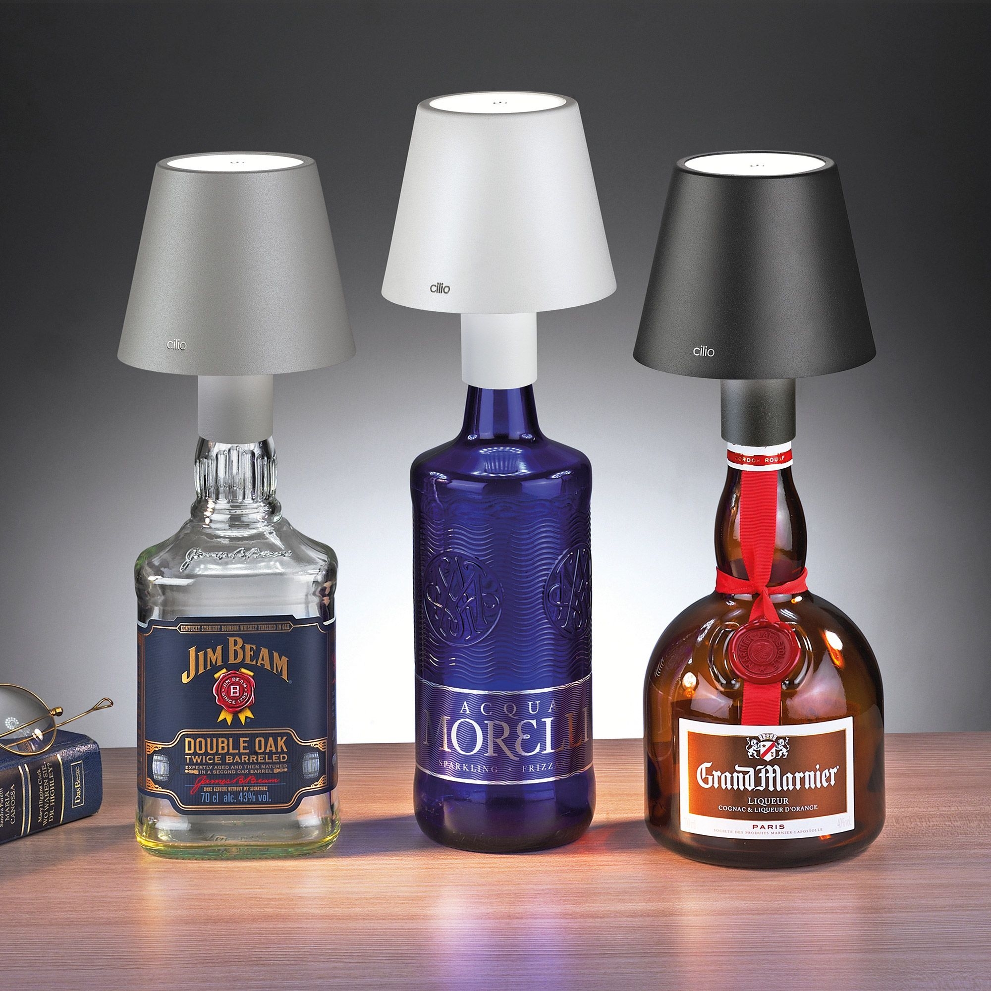 Cilio - LED-Flaschenlampe LUCE - grau Cilio - LED-Flaschenlampe LUCE - grau