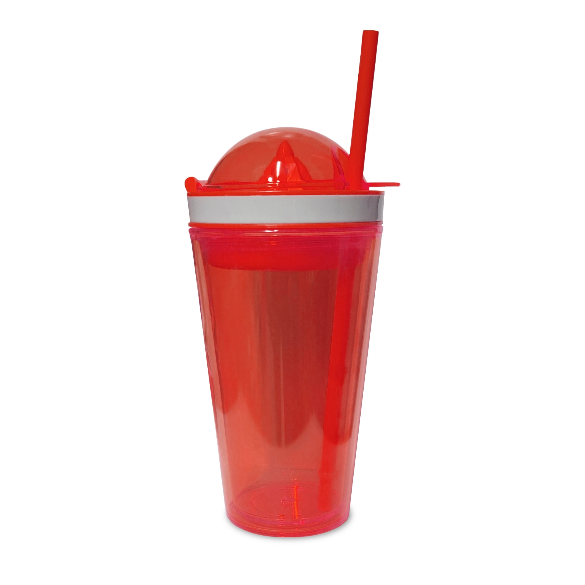 zak!designs - Trinkbecher mit Zitronenpresse und Strohhalm, rot