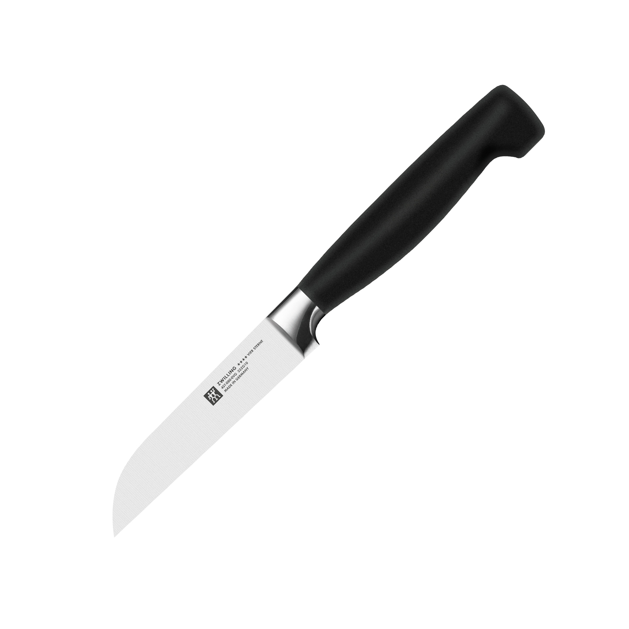 Slim kitchen knife with black handle