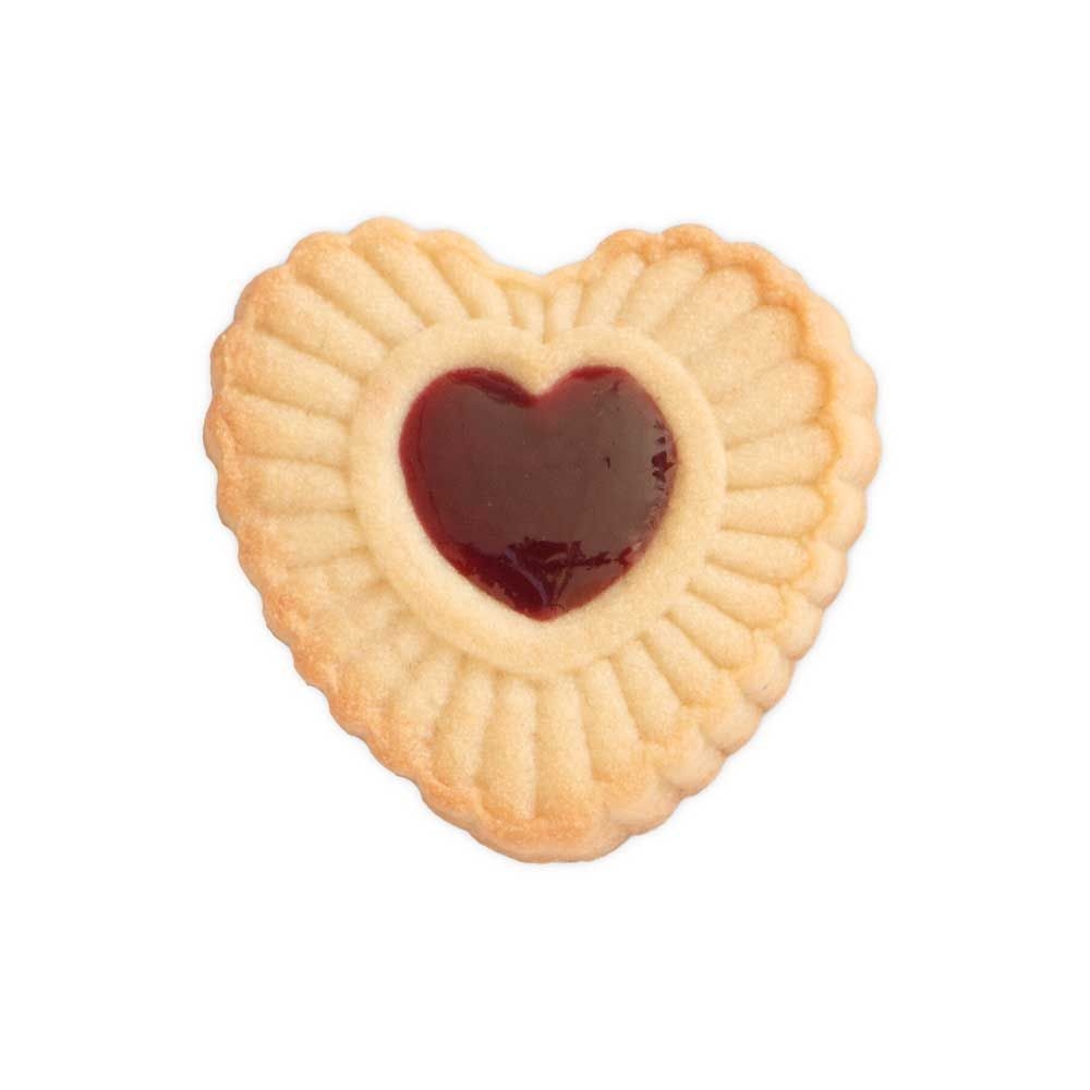 Städter - Cookie cutter with ejector - corrugated heart - with embossing and ejector